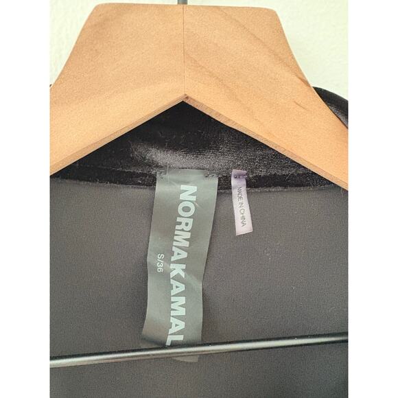 Norma Kamali Black Velvet Boyfriend Top Small Oversized Collared Long Sleeve - Picture 11 of 11